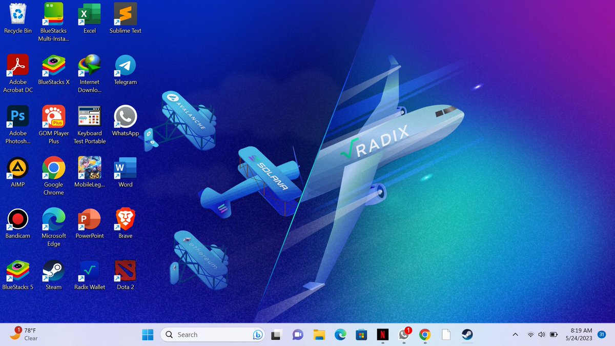 My first laptop with lovely background, ready to #BuildOnRadix
