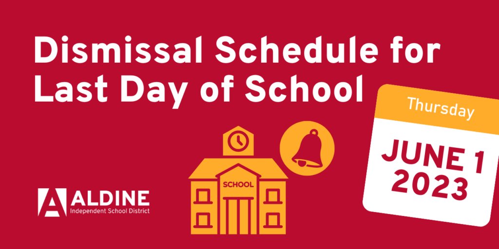 The last day of school dismissal schedule for Thursday, June 1, is out! 📅 Make sure you're prepared for next week. Check the link below for more details. rb.gy/kzhui
