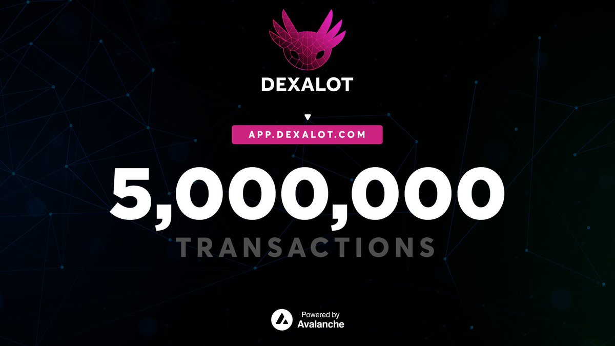 dexalot's tweet image. #Subnet Szn cannot be stopped!🦾

We&apos;ve now reached 5,000,000 transactions on the #Dexalot Subnet, with a million of those transactions coming in just the last 18 days.👀

Experience the speed and security of our @avax powered subnet and #OwnYourTrade🔺

app.dexalot.com