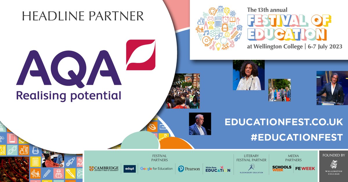 EducationFest's tweet image. Have you got your ticket yet? 🎟️ 
@EducationFest returns to Wellington College on 6th-7th July 2023 🎉  
Join us and Headline Partner @AQA for this inspiring education event 💫 
buff.ly/3UU8Lg6
#EducationFest