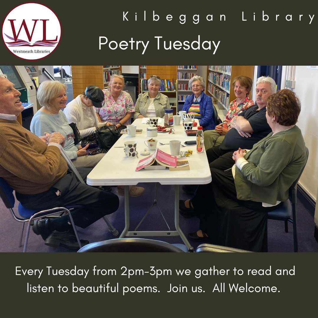whcclibrary's tweet image. Another delightful afternoon reading, reciting and listening to poetry.  Why not join us?  You're more than welcome. #poetry #kilbeggan #sharingtime #sharingpoems