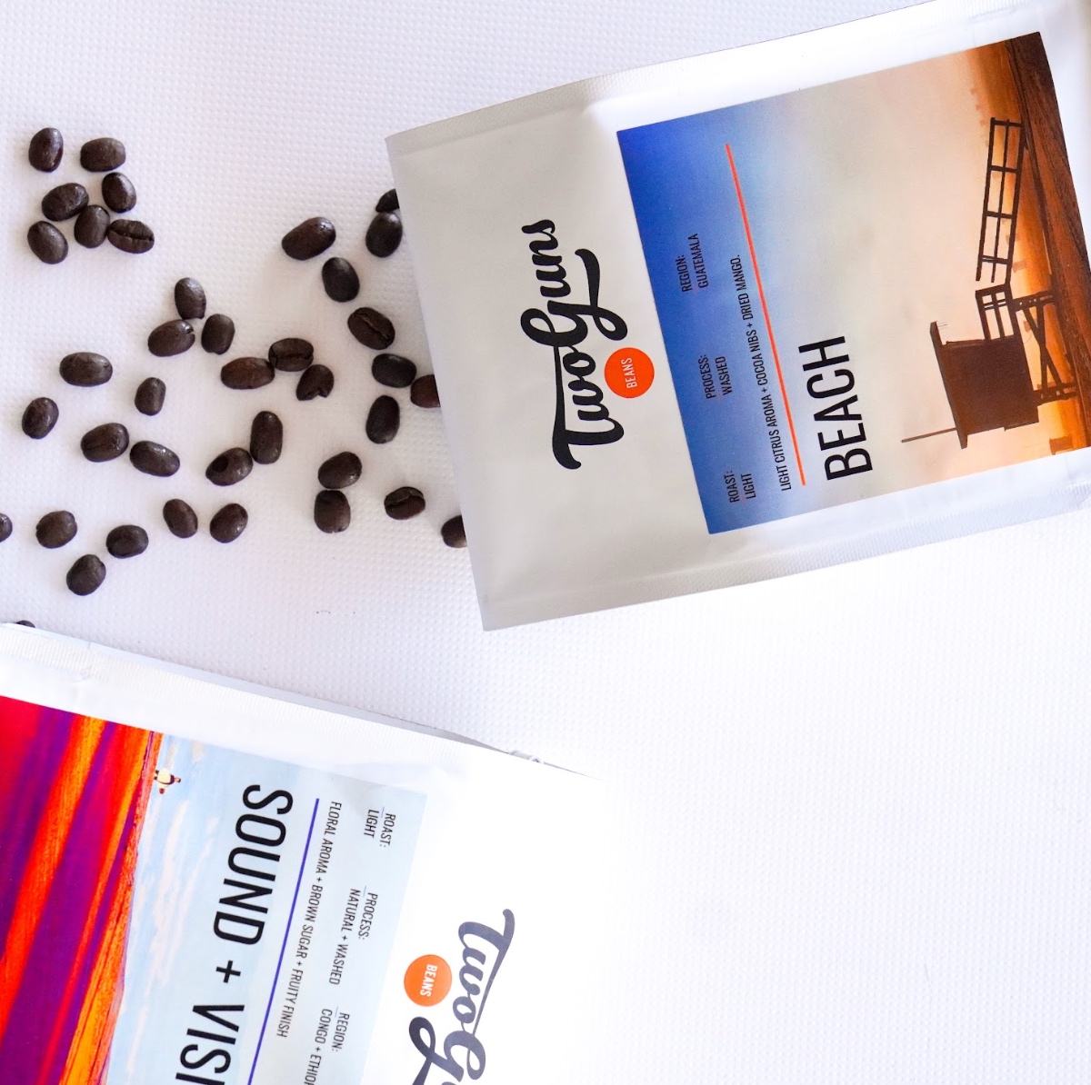 All good; we still have plenty left to brew.
...Do you? If you're in need of a restock, don't drop the bag. Freshly roasted beans are always available on our website (link in bio) and in stores. Drop by and pick some up today!

#ImageDescription: Two bags of Two Guns coffee be...