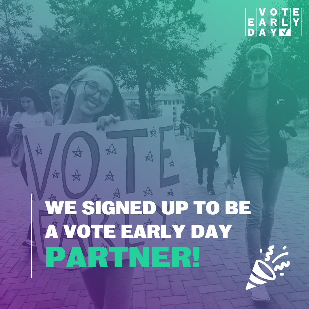 We are celebrating #VoteEarlyDay on October 26 to help every voter share their voice in critical local races happening in our community and around the nation. 

Find out how you can join this national day of action and celebration at voteearlyday.org! 🗳️⏰