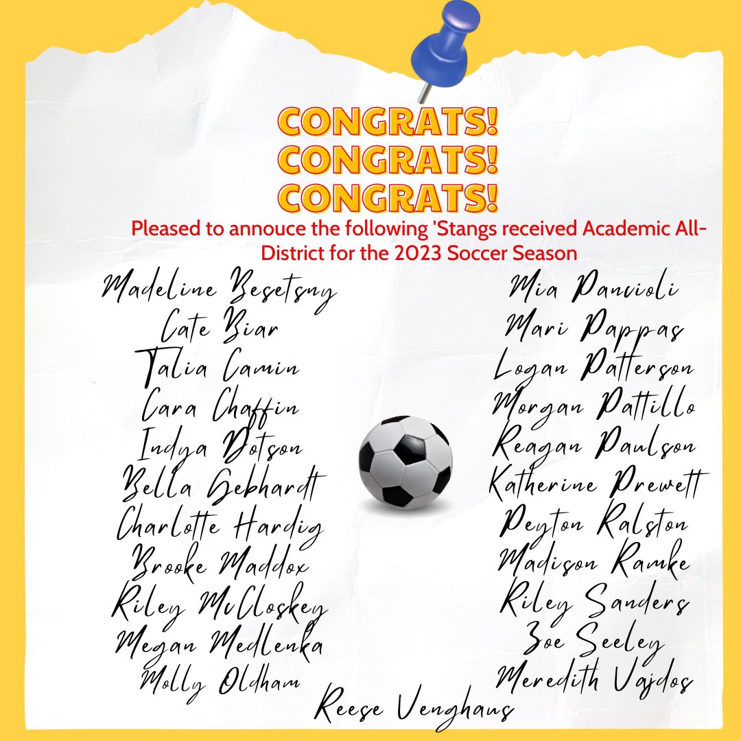 Memorial Girls Soccer (@memgirlssoccer) on Twitter photo Pleased to announce District 17-6A Academic All-District Recipients for the 2023 Soccer Season. These ladies get after it in the classroom. Keep up the goodw work! <a href="/MHShouston/">MHS Mustangs</a> <a href="/MHSMustangsBC/">MemorialBoosterClub</a> <a href="/sbisdathletics/">Spring Branch ISD Athletics</a> Pleased to announce District 17-6A Academic All-District Recipients for the 2023 Soccer Season. These ladies get after it in the classroom. Keep up the goodw work! <a href="/MHShouston/">MHS Mustangs</a> <a href="/MHSMustangsBC/">MemorialBoosterClub</a> <a href="/sbisdathletics/">Spring Branch ISD Athletics</a>