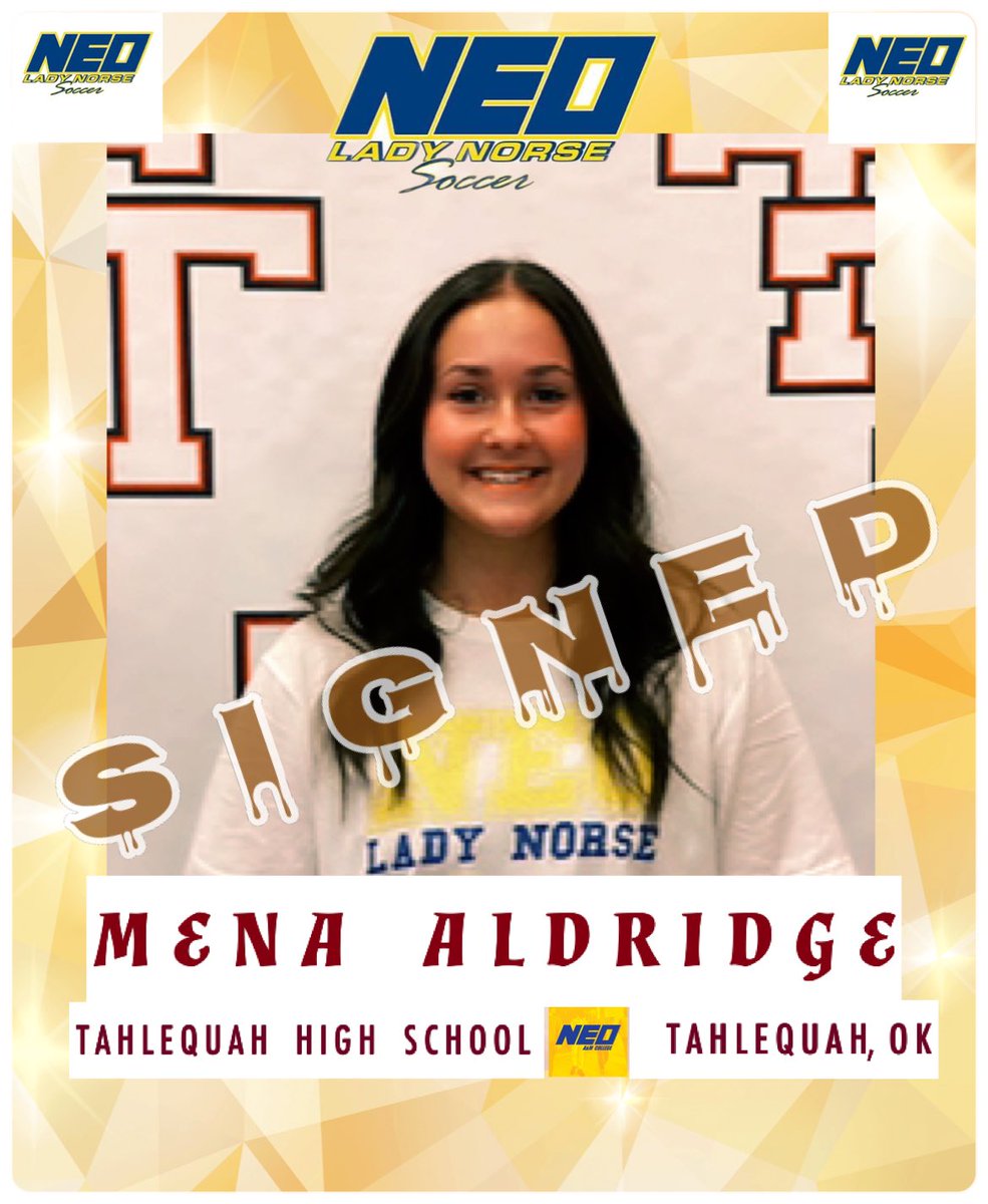 Join us in welcoming MENA ALDRIDGE <a href="/_mena/">_Mena</a>.aldridge_ to the Lady Norse Family💙💛! #rownorserow #committed #signed #njcaawomenssoccer #neocollege #neoathletics