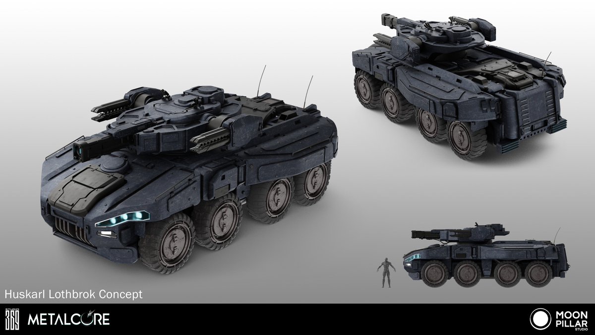 The Huskarl, an armored fighting vehicle designed for <a href="/playmetalcore/">METALCORE | Let's #PlayMetalCore!</a> by our Concept Artist Creditian Istani <a href="/mobiusu14/">Mobius @COMIFURO XX N-14A</a> 

Art Direction - Ricky Ho <a href="/RickyHoConcepts/">Ricky Ho</a> 

#conceptart #vehicledesign #scifiart #futuristic #hardsurface #FPS #FPSGames