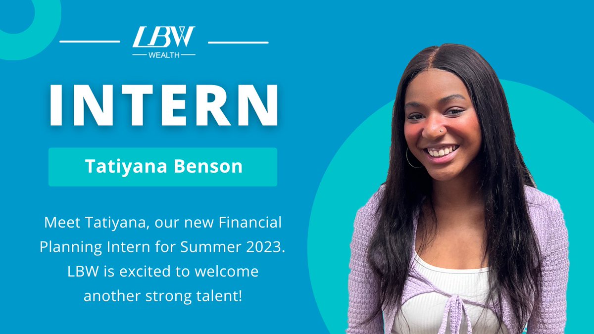 Meet our new intern, Tatiyana!  Welcome aboard.
#lbwwealth #dreamteam