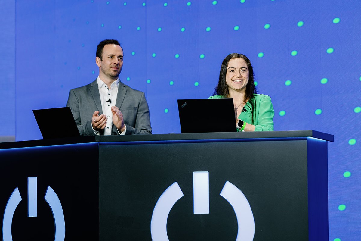 Veeam's tweet photo. More demos on the big stage! 🎬 Earlier during the #VeeamON General Session, Benedikt Daeumling, @Kstoner and @juliafmorgado shared demos of #Veeam Backup for M365, Veeam Recovery Orchestrator and Veeam Backup for AWS. 👉 Watch on-demand: https://t.co/Ps1XcRBcv7 https://t.co/hbCBOSRT1K