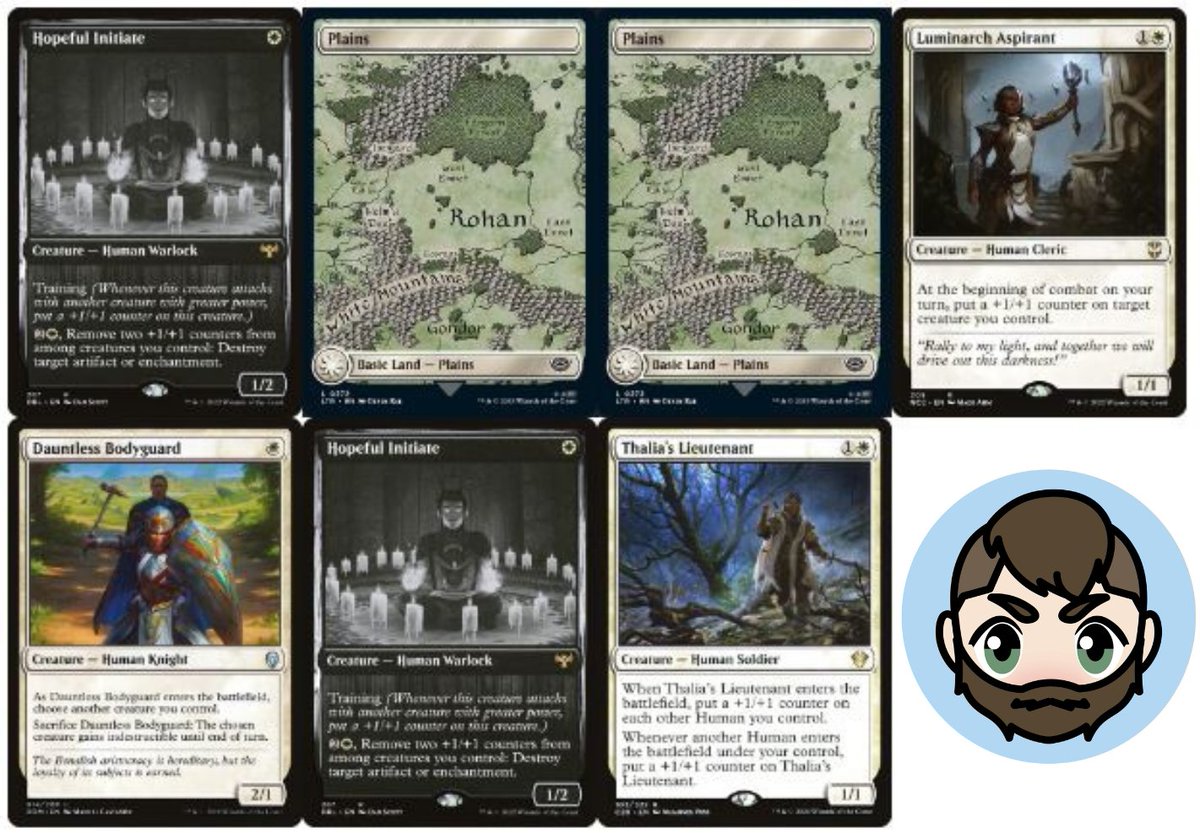 LessAlex's tweet photo. Keep or Mull: You're playing Mono White Humans on the draw in Pioneer VS an unknown opponent.
Do you keep this hand or mulligan?
#keepormull https://t.co/s0Jk6ktLAX