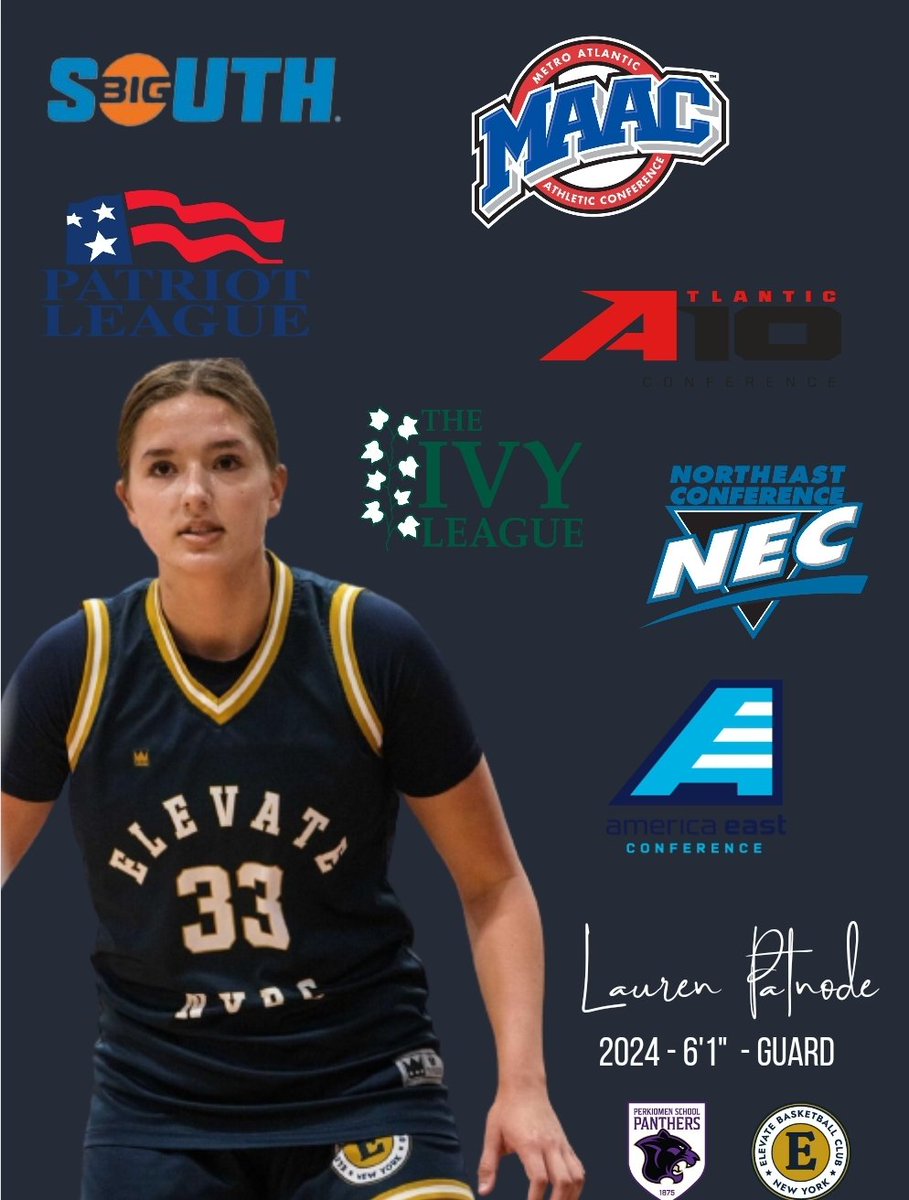 ElevateNYgirls's tweet image. What a week so far for Elevate NYBC 17u &amp;amp; Perkiomen School 2024 6'1" Guard @PatnodeLauren after a great live weekend in AC. Picking up multiple offers from MAAC, Patriot, NEC, A10, Ivy &amp;amp; AE. Stock 📈🚀 !  No more 💤 on this one.