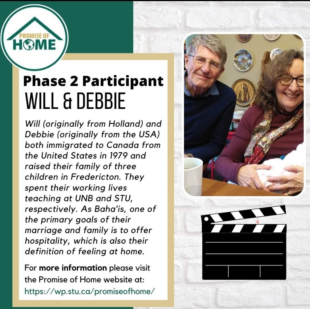 promise_home's tweet photo. Get to know phase 2 participants Will and Debbie van den Hoonaard. 
  
#promiseofhome #ihaveastorytotell #Fredericton #NewBrunswick #stu #immigration #senseofbelonging #home #story #community #phase2 #storiesofhome https://t.co/lHUPMWxTfL