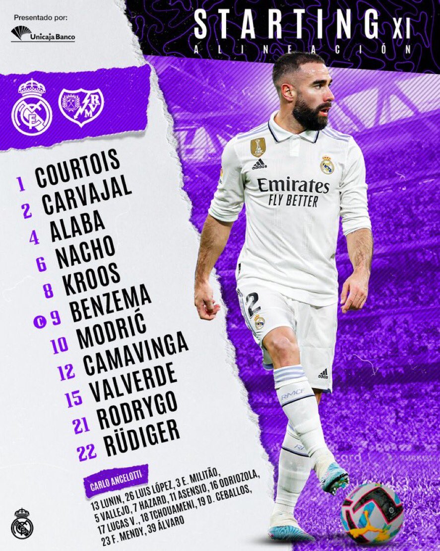 L7Lums's tweet photo. 🚨 Camavinga TITULAIRE au milieu !

Il sera accompagné de Modric et Kroos 💎 https://t.co/UsF5ZY0az9
