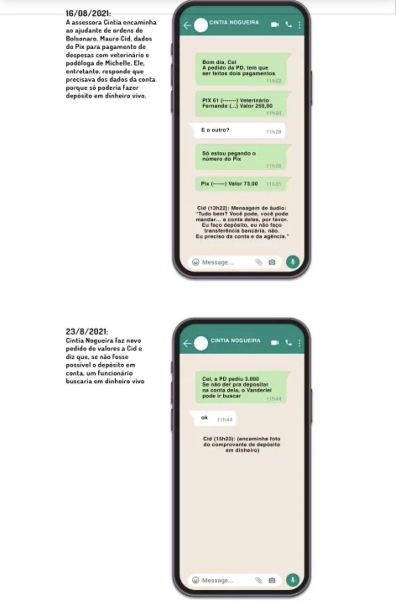 CAUSA ESTRANHEZA: O assunto dinheiro sempre era tratado por terceiros e a família Bolsonaro optava por fazer transações em dinheiro vivo. O governo que se auto denominou “o governo do pix”, não poderia fazer um pix? Qual a necessidade de usar dinheiro em espécie? Teria algum