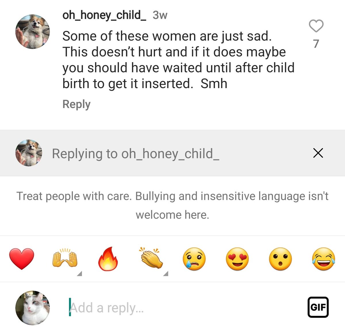 intelfrog's tweet photo. @instagram can you explain this image please? Why are you warning people to respond kindly to someone who's fucking starting it. The amount of times I've seen "bullying and insensitive" language being defended like this is absolutely disgusting. A https://t.co/JPD9KrLpAe