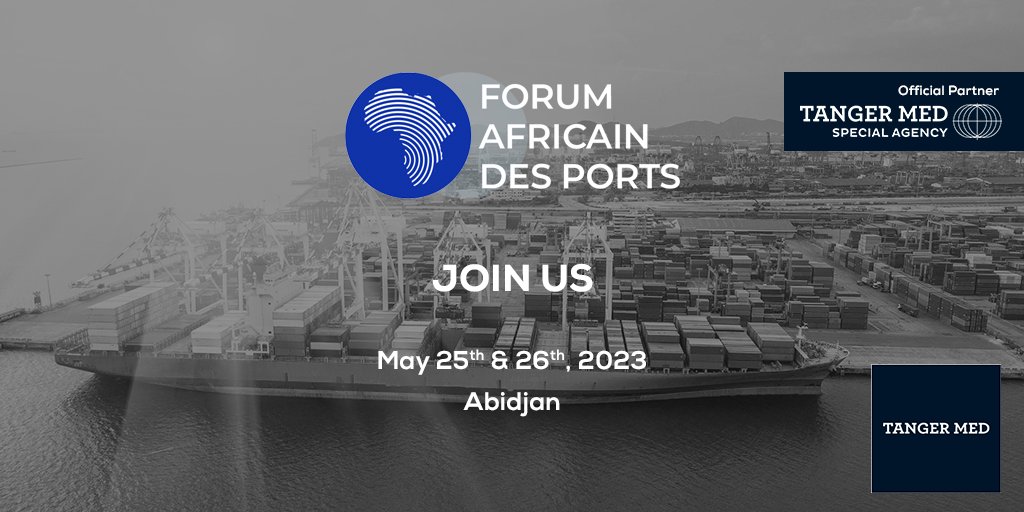 #TangerMed is the official partner of the 4th edition of the African Ports Forum under the theme: “Trade facilitation, digitalization & decarbonization: African ports at the crossroads”. Join us in Abidjan from 25 to 26 May 2023.