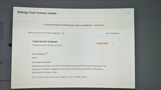 Why is YouTube flagging my videos where I don&rsquo;t use a single swear word as limited due to strong profanity<a href="/tag/skinamarink"class="tags"><span>#skinamarink</span></a>