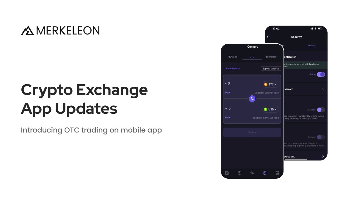 merkeleon's tweet image. Merkeleon has recently rolled out an update for its Cryptocurrency Exchange mobile app, bringing the OTC trading functionality to its clients.
Read more: linkedin.com/feed/update/ur…
 #cryptoexchange #exchangesoftware
