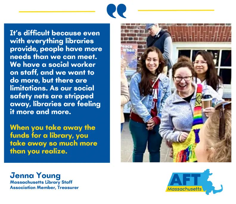 Lots of #AFTVoices this week! Next up is Jenna Young. We talked with her about the importance of libraries and what they mean for community! Read more here: buff.ly/41F8H5w