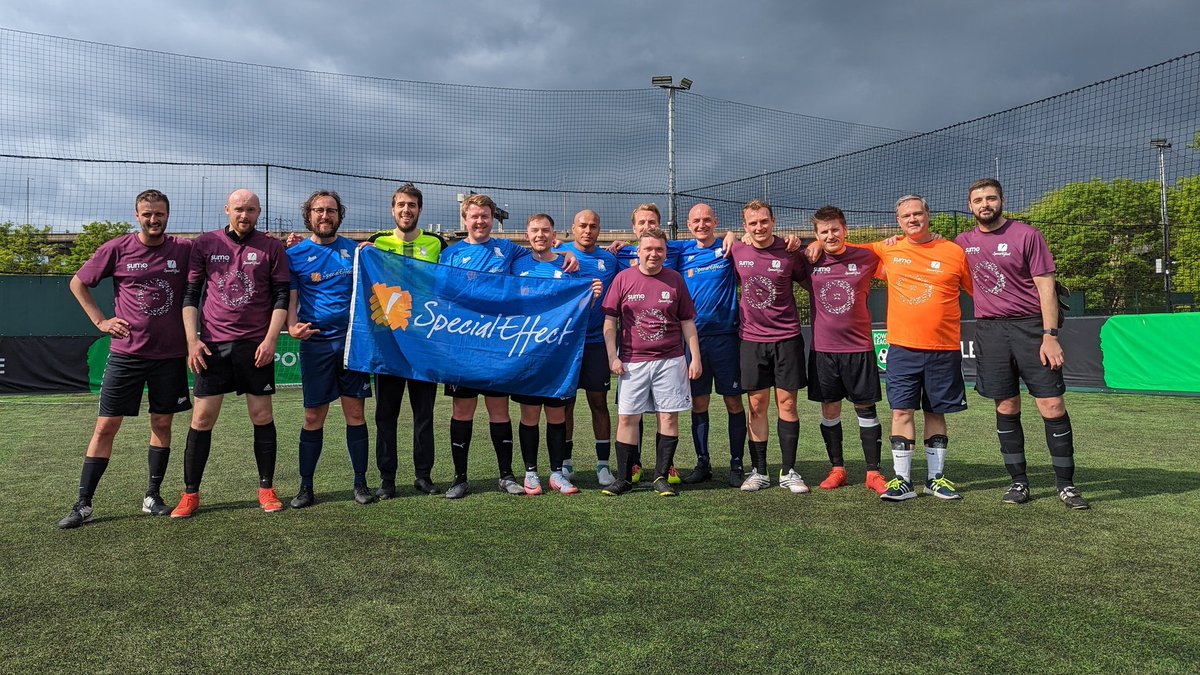 RareLtd's tweet photo. If you thought One Big Game might have been enough football for one studio, you'd be wrong. Last Friday, two teams of our passionate sphere punters competed in another games biz tournament for @SpecialEffect - five-a-side this time - and one of them only went and won the thing! https://t.co/gbknbyjnwS