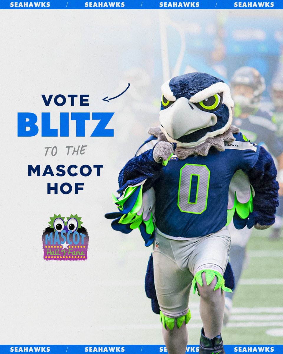 This is your Wednesday reminder to please Vote for my election into this years class for the Mascot Hall of Fame. Only 4 days left to Vote!  #TheVote #MHOF #GoHawks

mascothalloffame.com/the-vote-2023