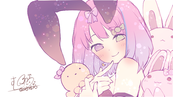 「マシュマロありがとうございます(*˘︶˘*).。.:*喜んでもらえてよかった(*」|むーのイラスト