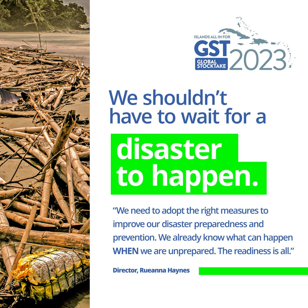 How can we ensure our #Caribbean islands are better prepared when disaster strikes?

A robust #GlobalStocktake can identify gaps and potentially unlock international #climatefinance flows that are key to helping small island states boost readiness and response!