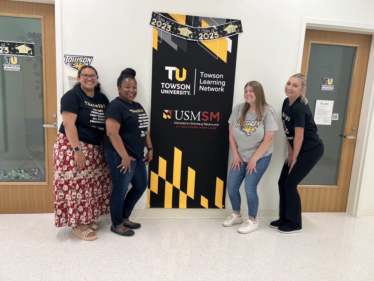 CONGRATULATIONS to these Towson University at USMSM grads! 🎉 

Pictured left to right: Nalajze Lewis, Carolyn Jones-Slappy, Arabelle Kemp and Haylee Dowling.