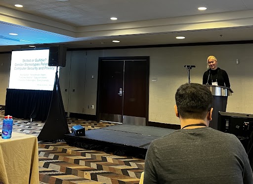 Congrats to @_weimf for a great @IEEESSP talk on gender stereotypes + computer security! This paper dives into what they are and how strongly they are held. It is important to consider the impact of stereotypes when designing systems + conducting studies mirandawei.com/assets/sp23.pdf