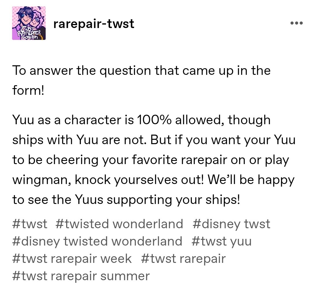 TwstRarepair's tweet photo. A question came up in one of the responses to our interest check. Here's the answer!
#twst #twistedwonderland #twstrarepair #twstrarepairsummer https://t.co/m4sbzv2XgN