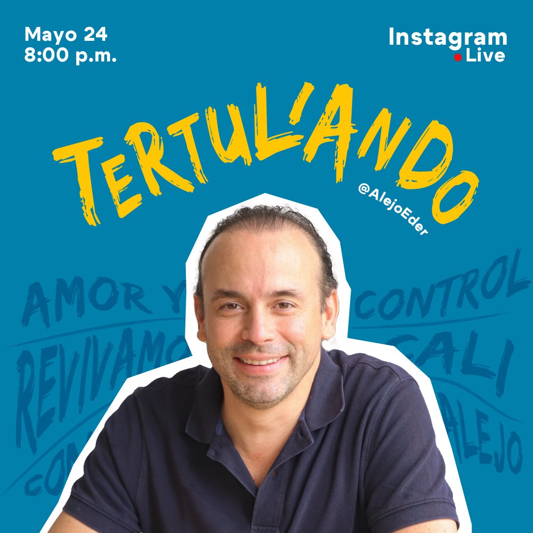 alejoeder's tweet photo. Poné a cargar el celular porque esta noche tenemos Live. ☝🏼😬 Nos vemos a las 8:00 pm en #Tertuliando 𝗰𝗼𝗻 𝗔𝗹𝗲𝗷𝗼𝗘𝗱𝗲𝗿 🔴 Un Instagram Live para charlar de #Cali con vos. 👊🏼

#AlejandroEder #EnVivo #Live #Cali #AlcaldiaDeCali #FirmáPorCali https://t.co/N7ihRGDP9x