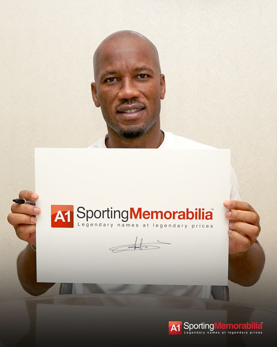 Didier Drogba signs for A1 Sporting Memorabilia! . The Chelsea fans' favourite put pen to product in London last week, becoming the latest legend to sign for A1 Sporting Memorabilia! . Stay tuned for the full range of signed products – coming soon to a1sportingmemorabilia.co.uk!