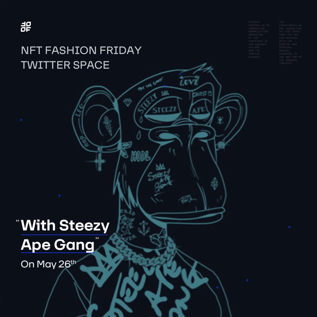 Join us Friday at 12:30pm EST as we host <a href="/steezyapegang/">STYZ</a>! Steezy has been making waves in the space! Revolutionizing what it means to operate a multi-faceted business in Web3! 

Don't miss this! Let's just say you might be able to claim some things! So set those reminders!