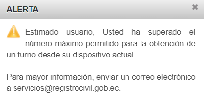 XavierAviles's tweet photo. @RegistroCivilec Por favor, quiero tomar un turno pero aparece el siguiente mensaje, pedido No.10138145. Por qué limitaron el número máximo de verificaciones para tomar turno?. Favor su ayuda desbloqueando. https://t.co/JlC6W8KlYr