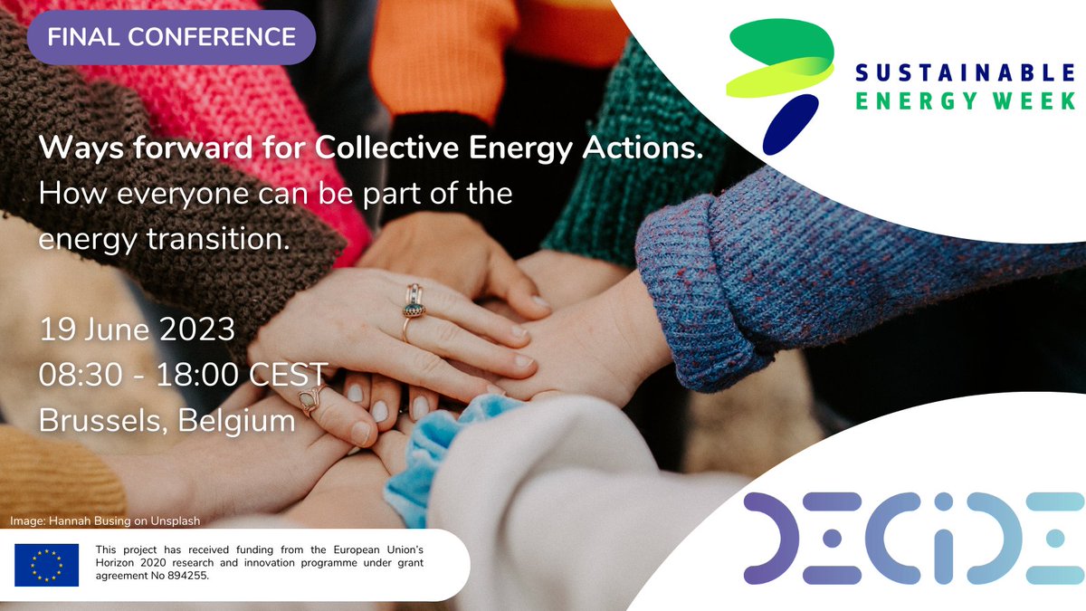 DECIDE (@decide4energy) on Twitter photo 📢REGISTER NOW for the #DECIDE4energy final conference.
⚡️ Secure your spot and be part of this #EUSEW2023 energy days event.
Have a look at the programme➡️buff.ly/3Yp4MJB
<a href="/euenergyweek/">European Sustainable Energy Week</a> <a href="/cinea_eu/">CINEA 🇪🇺</a> <a href="/EU_Commission/">European Commission</a> <a href="/euenergyweek/">European Sustainable Energy Week</a> 📢REGISTER NOW for the #DECIDE4energy final conference.
⚡️ Secure your spot and be part of this #EUSEW2023 energy days event.
Have a look at the programme➡️buff.ly/3Yp4MJB
<a href="/euenergyweek/">European Sustainable Energy Week</a> <a href="/cinea_eu/">CINEA 🇪🇺</a> <a href="/EU_Commission/">European Commission</a> <a href="/euenergyweek/">European Sustainable Energy Week</a>