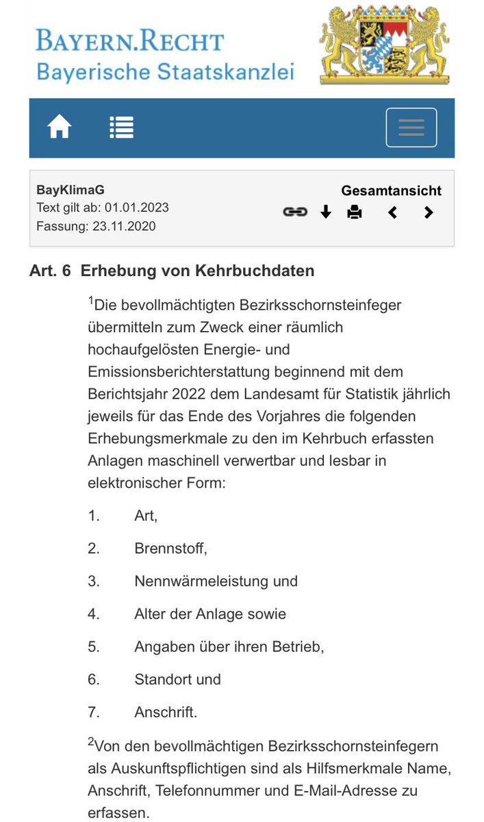 @CSU Liebe CSU, ihr müsst jetzt ganz stark sein:

Bayern verpflichtet schon jetzt die Schornsteinfeger, alle wichtigen Heizungsdaten je Haushalt zu sammeln. Ist das der CSU-#Heizungspranger von @Markus_Soeder?