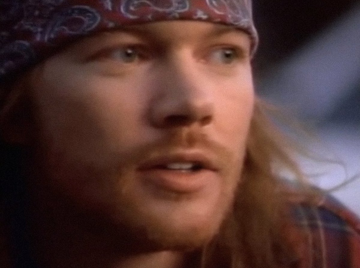 Axl Rose behind the scenes of the music video for estranged