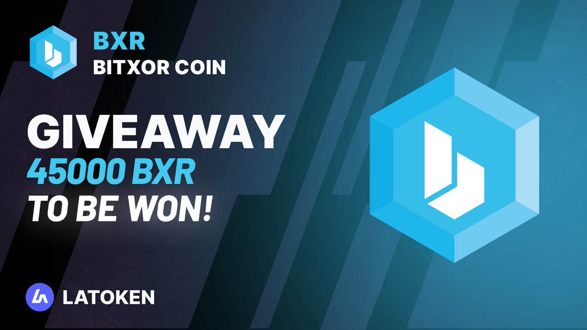 🏆 $700 BITXOR COIN (BXR) Giveaway on #LATOKEN 

🔥 150 Winners.
✅ Complete all tasks and qualify for the #Giveaway 
📲 Tag 5 Friends and Share.
⏰ May 24, 2023 - May 30, 2023.

JOIN GIVEAWAY👉 go.latoken.com/beu