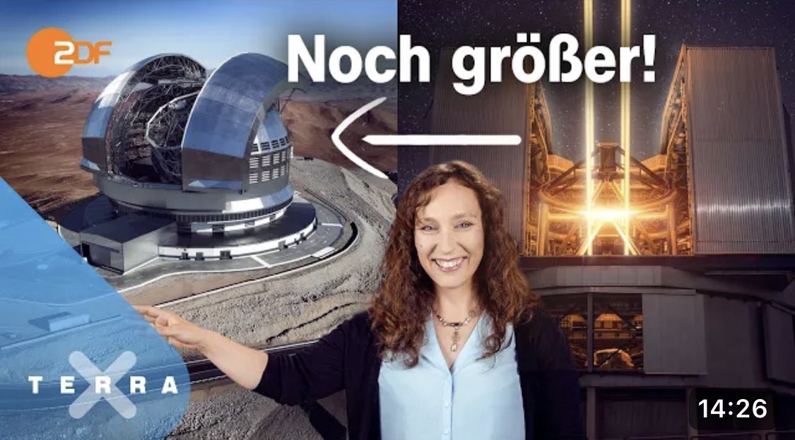 Ich habe das Riesenglück, bei der @ESO an den größten Teleskopen der Welt zu arbeiten - hier ein exklusiver Einblick mit schwarzen Löchern, Lasern und 007 Einlage 🤩 youtu.be/90IOddmtGSo