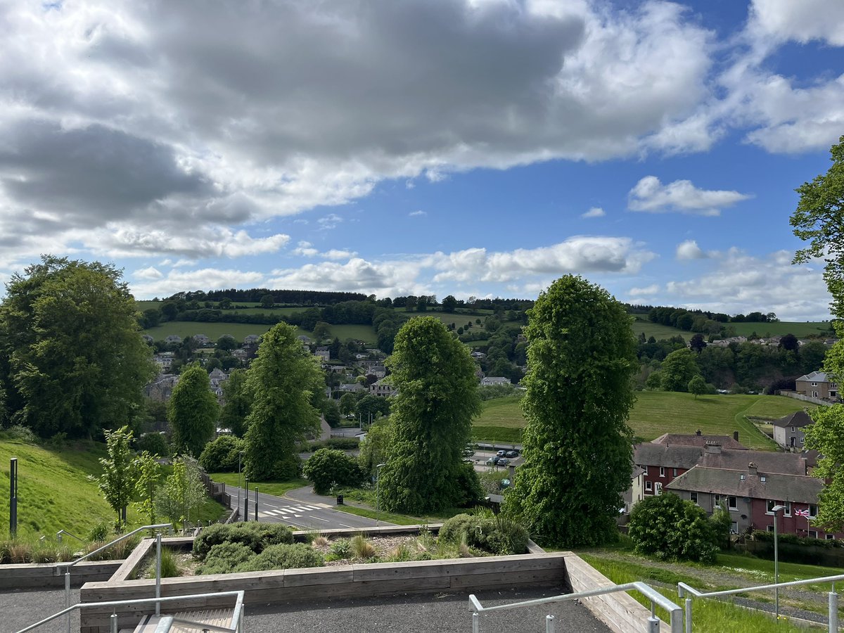 ypi_scotland's tweet photo. What a beautiful view from @JedburghGrammar on this sunny, warm #YPI final day, which saw 5 great presentations from engaged and passionate students. @RowansTrust were winners, meaning more young people in the Borders will receive support to fulfil their sporting potential. https://t.co/a3aGkwJzsG