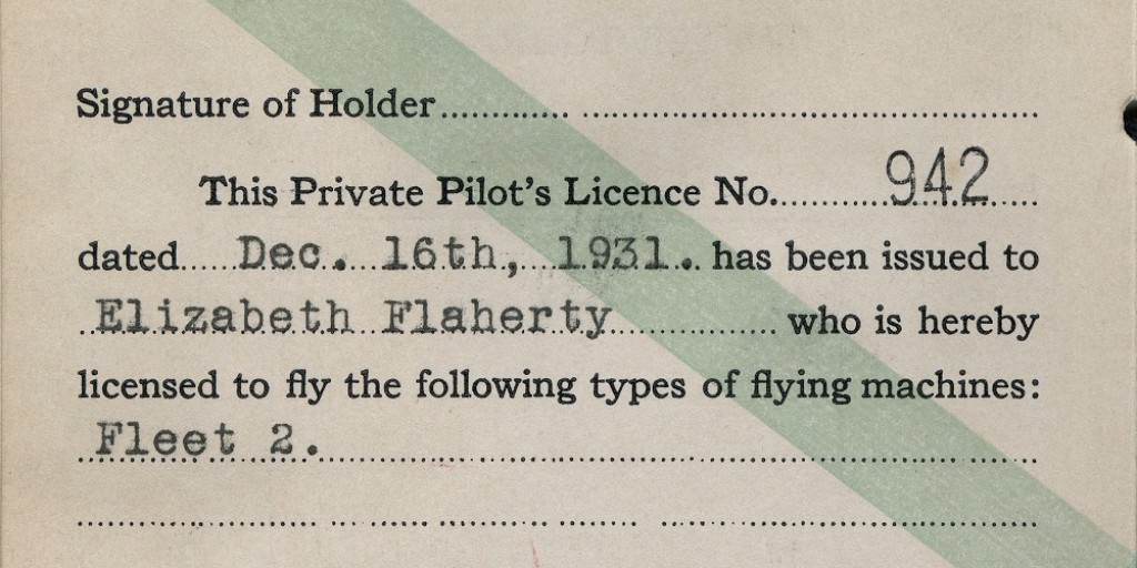 VanArchives's tweet image. Elizabeth Flaherty received her pilot's licence in '31 &amp;amp; was on the executive of the Women's Flying Club of Vancouver (aka the "Flying Seven") in the 1930s. Here is a photo of her pilot's licence.
ow.ly/FQfv50NRQFO
#VanArchives90th #FlyingSeven #ElizabethFlaherty