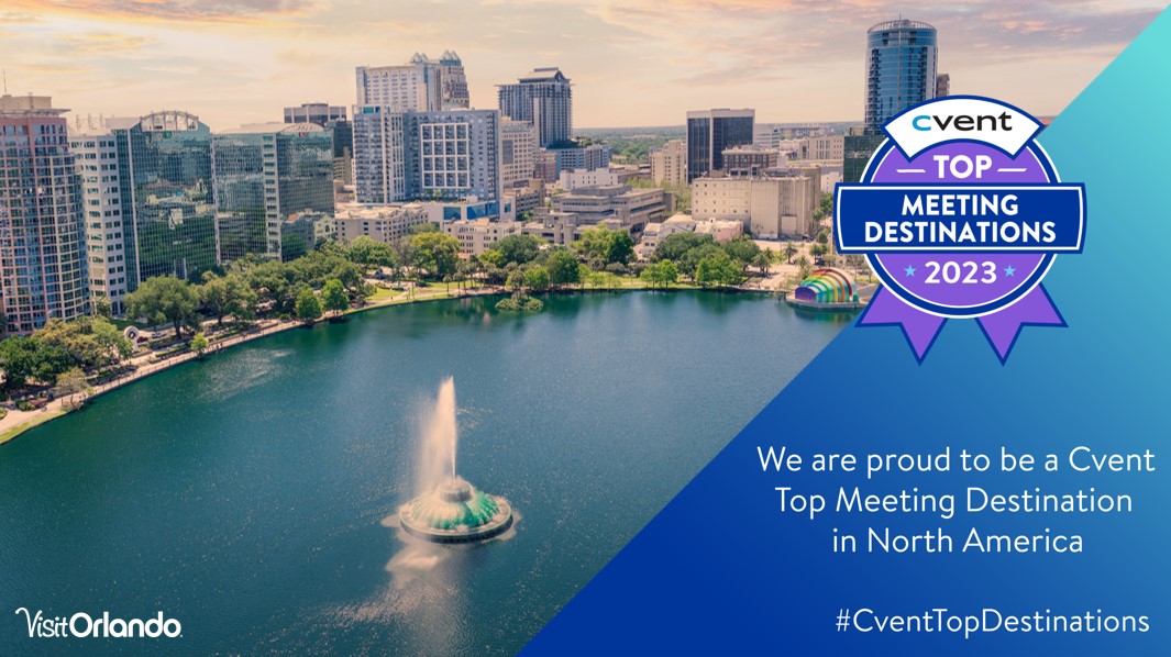 orlandomeeting's tweet image. We are honored to be named the #1 Meeting Destination in North America by @cvent! Our city offers unparalleled experiences & top-notch facilities to ensure the success of events. Thank you to our amazing team & partners for helping us achieve this recognition! 🏆 #meetingprofs