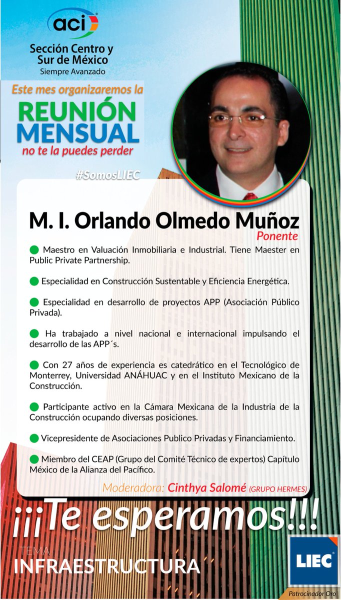 ACIMEXICO's tweet image. Ya estamos a un día!!!! 
Reunión Mensual patrocinada por #LIEC
Link de registro: forms.gle/SbxgemaLFw659h…