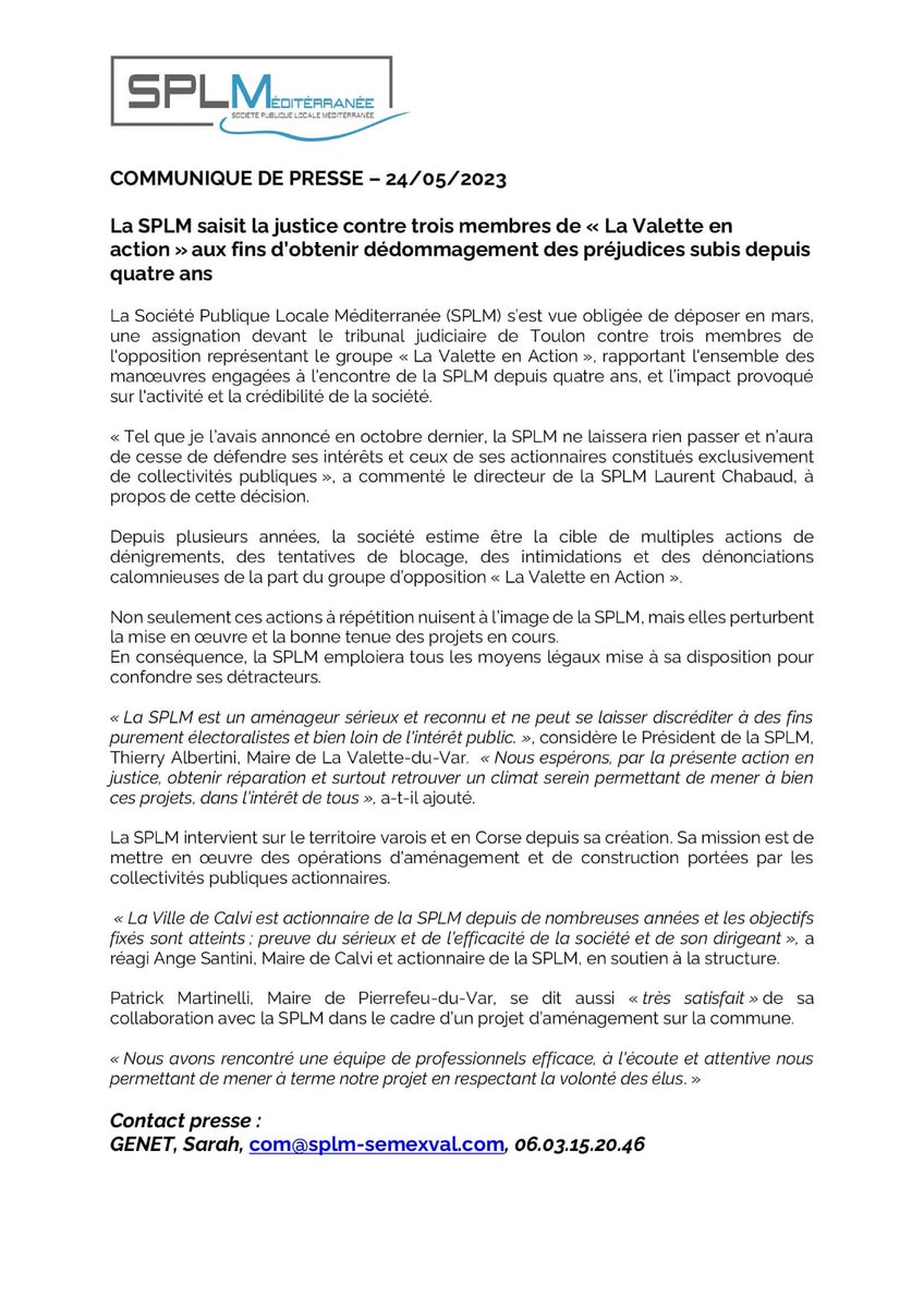 📝 La SPLM assigne la Valette en Action #SPLM
