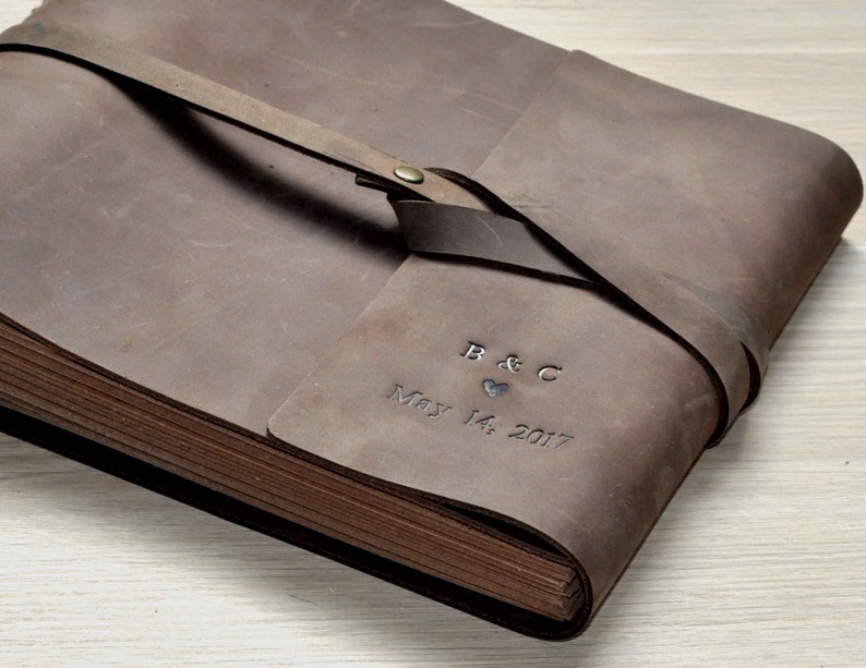 petagadget.com/gadget/vintage… Vintage Photo Album. Wedding Guest Book. Leather Bound #Gadget