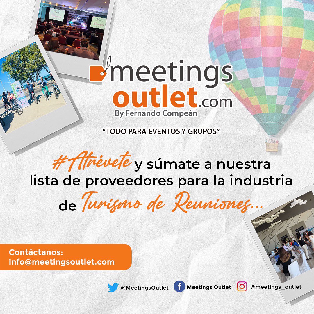 MeetingsOutlet's tweet photo. #Atrévete y súmate a nuestra lista de proveedores para la industria de Turismo de Reuniones...

Cubrimos toda la República 🇲🇽

Envíanos tus preguntas por MD o entra a nuestra página web https://t.co/m4xwGneGJM 💻

@FernandoCompean @jmpumarino https://t.co/y7AXpgHe3X