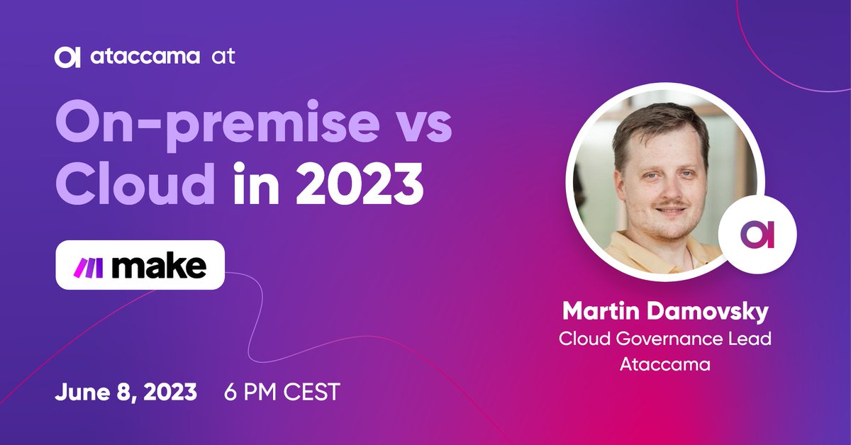 ☁️ On June 8, join us for a @make_hq meetup in Prague, where panelists will engage in a discussion about #onpremise vs #cloud. You'll also be able to catch our very own #CloudGovernance Lead Martin Damovsky at the panel. 
🎟️ Secure your free spot here: bit.ly/4229sWM.