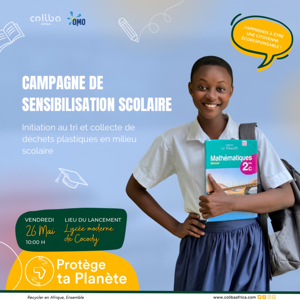 ColibaAfrica's tweet photo. Nous sommes ravis de vous annoncer notre partenariat avec OMO @Unilever , pour promouvoir le tri et le recyclage des déchets plastiques en milieu scolaire.

On vous en dit plus 👇🏾

#PartenariatOMO #Coliba #RecyclerPourLaPlanète #recyclage #ecoresponsable #environment #école https://t.co/BJ6Xgx2bgR