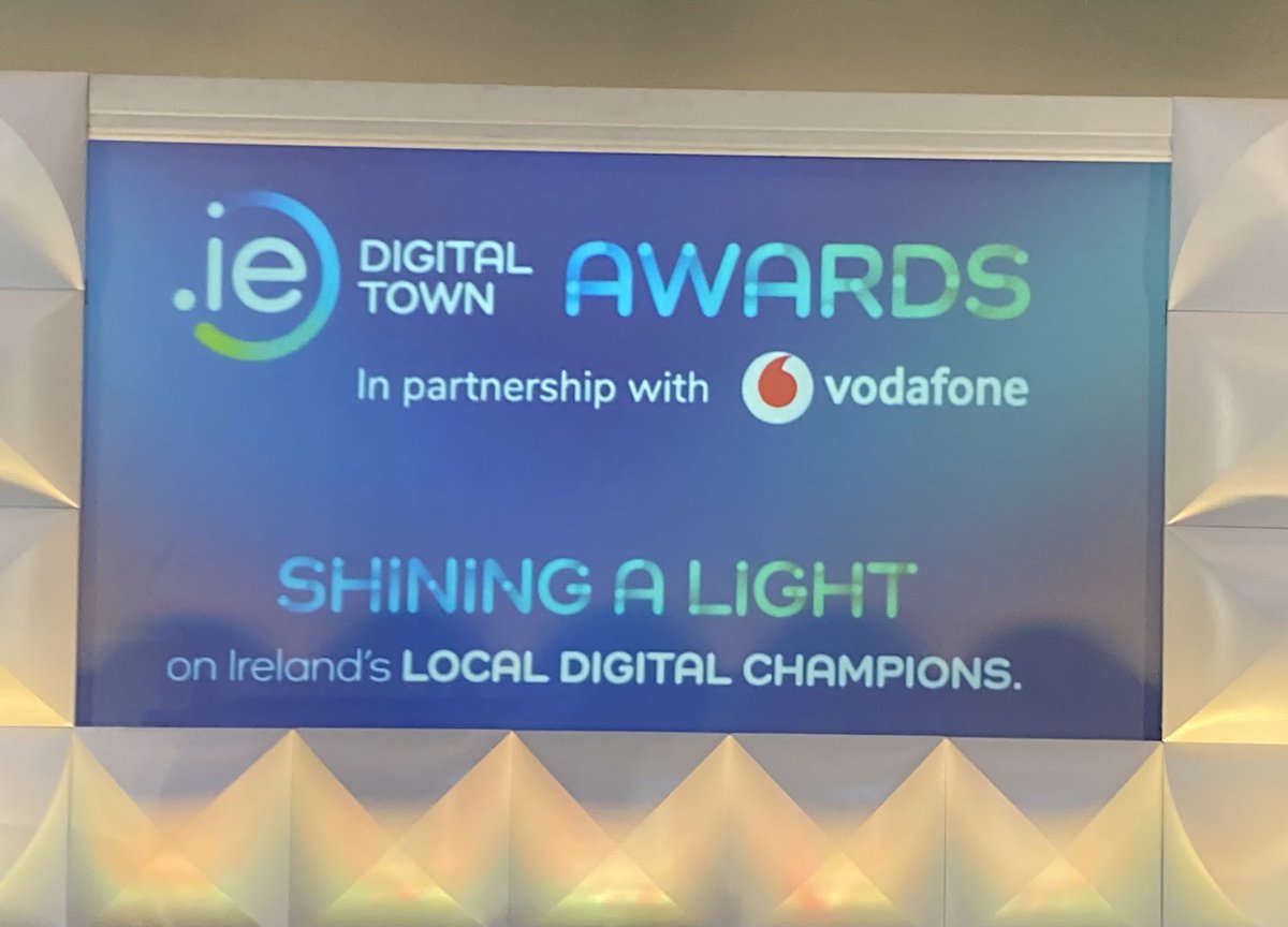 Thrilled to be attending the <a href="/dot_IE/">.ie</a>  #digitaltownawards. Good luck to everyone involved 👏🏻