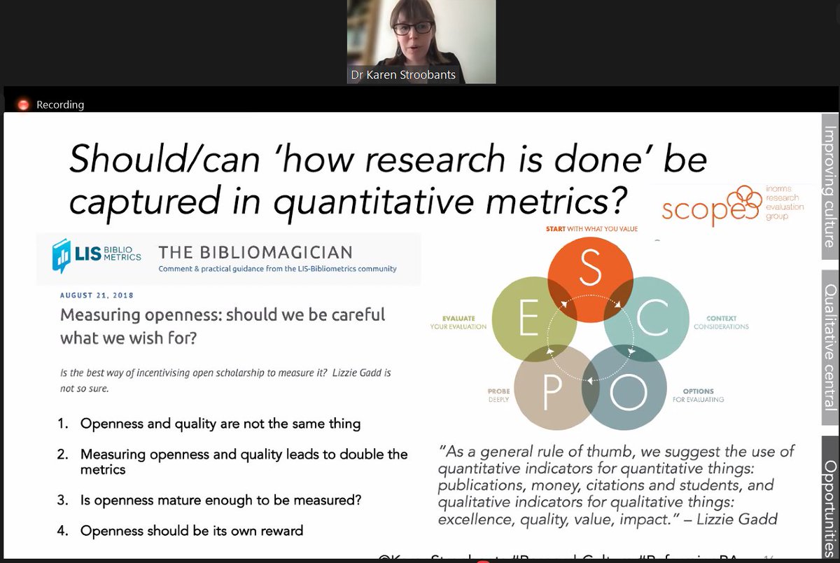 2) SHOULD we assess 'how research is done'? 

(Nice shout out to <a href="/INORMS_REWG/">INORMS Research Evaluation Group</a> #SCOPE Framework 😀)
