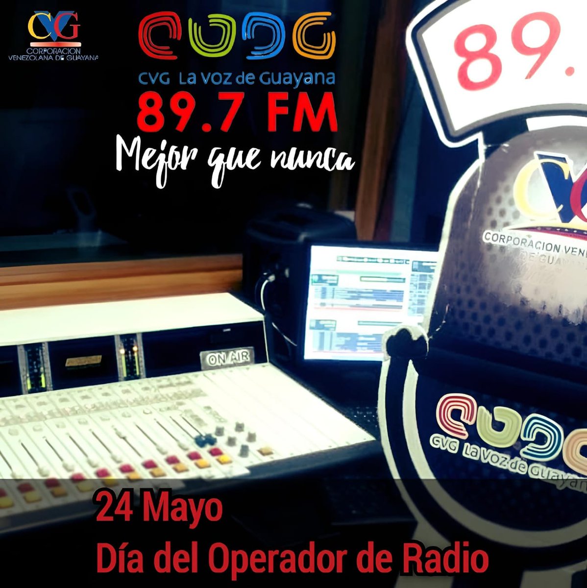 Felicitamos a todos los operadores de radio, pero muy especialmente a los guerreros de <a href="/CVGlavoz897fm/">CVG La Voz de Guayana 89.7 FM</a> quienes con entrega y dedicación, hacen un arte de la radiodifusión.

💪¡Mejor que nunca!

<a href="/NicolasMaduro/">Nicolás Maduro</a>
<a href="/delcyrodriguezv/">Delcy Rodríguez</a> 
<a href="/Hectorsilvavzla/">Hector Silva</a> 
#BastaDeArroganciaImperial